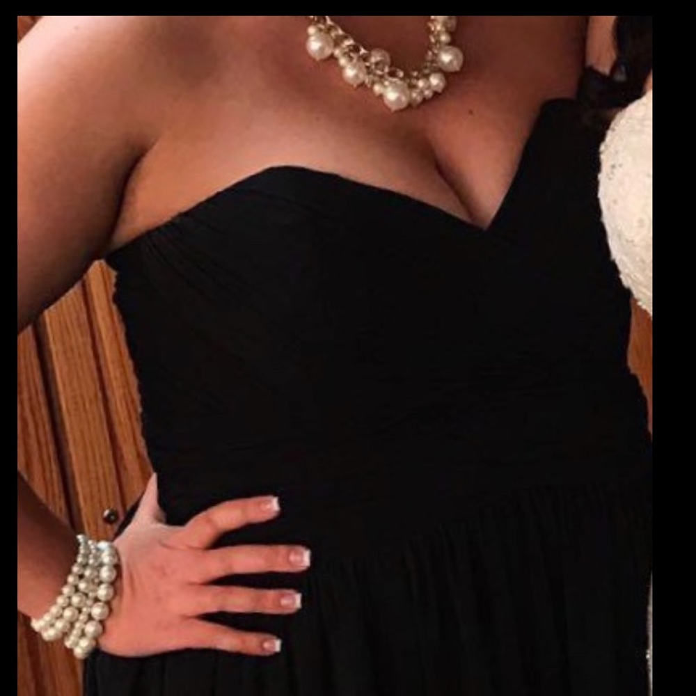 Bari Jay Black chiffon Bridesmaid Dress